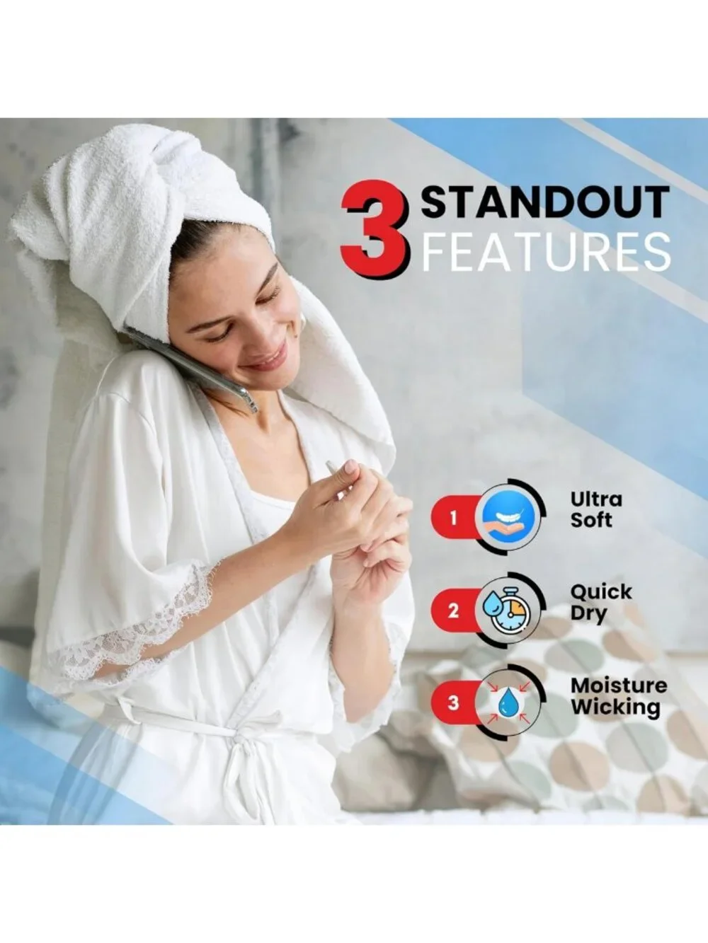 Luxurious 100% Cotton 8-Piece Bath Towel Set - Soft, Absorbent, Quick-Dry Towels
